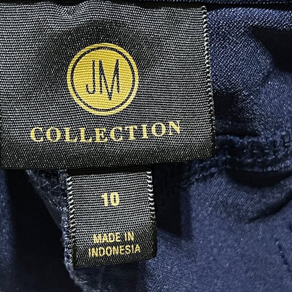 JM Collection Pants Slacks Trouser Size 10 Navy Blue Career Office - Picture 4 of 8